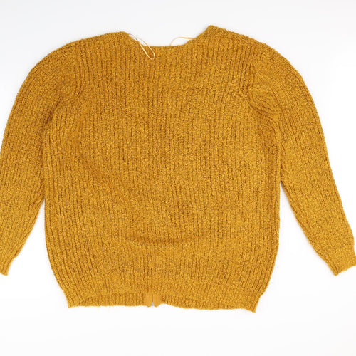 Papaya Womens Gold   Cardigan Jumper Size L
