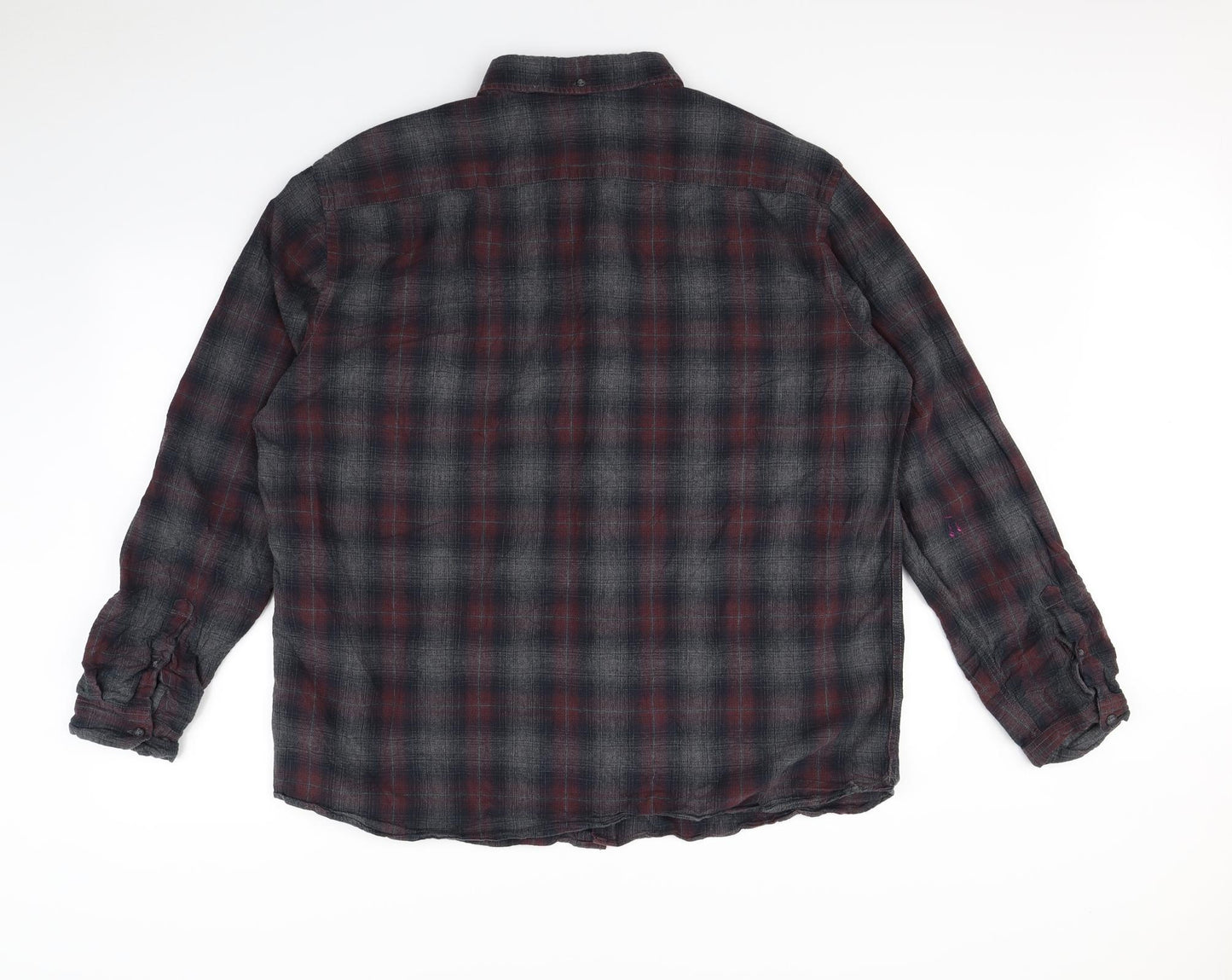 TU Mens Black Plaid   Dress Shirt Size 2XL