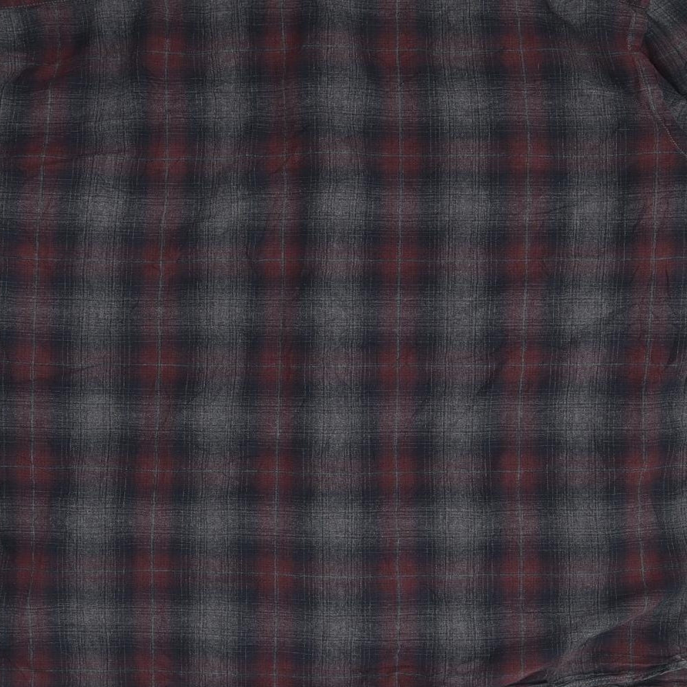 TU Mens Black Plaid   Dress Shirt Size 2XL