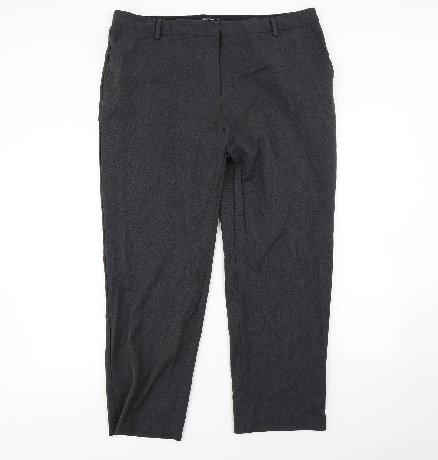 m&S Womens Grey   Dress Pants Trousers Size 18 L30 in