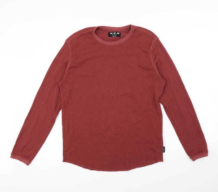 Bershka Mens Red Pullover Jumper Size M