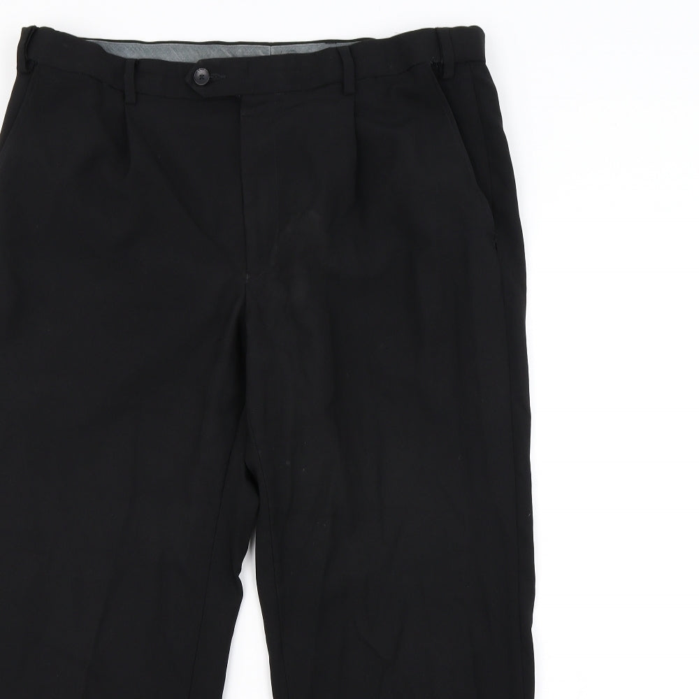 m&S Mens Black   Dress Pants Trousers Size S L30 in