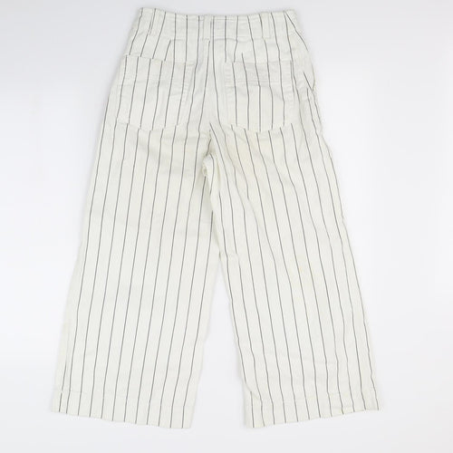 Topshop Womens Ivory Striped  Straight Jeans Size 8 L27 in