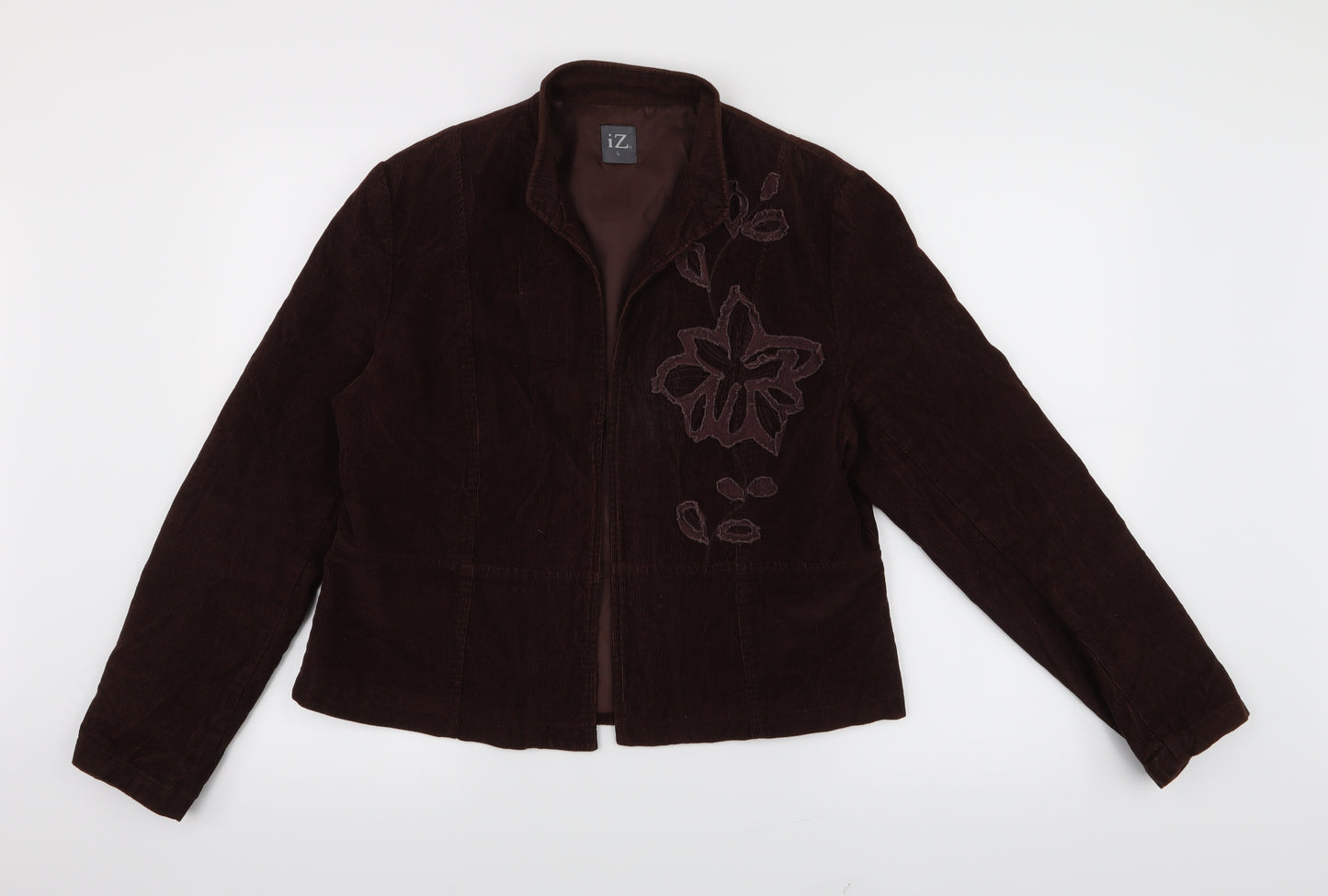 iz Womens Brown Floral  Jacket  Size L