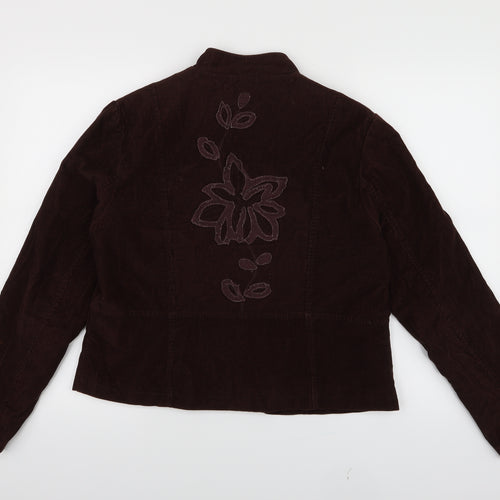 iz Womens Brown Floral  Jacket  Size L