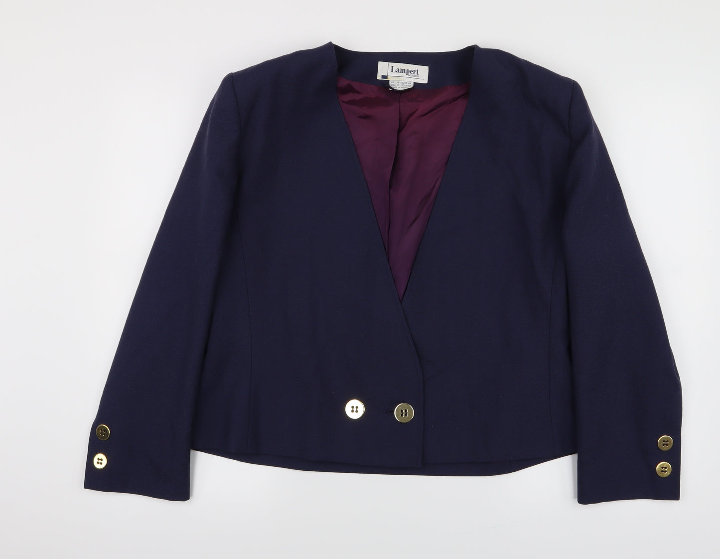 LAMPERT Womens Blue   Jacket Suit Jacket Size 16