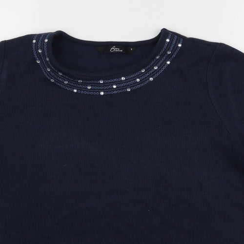 SM CASUAL Womens Blue   Pullover Jumper Size S