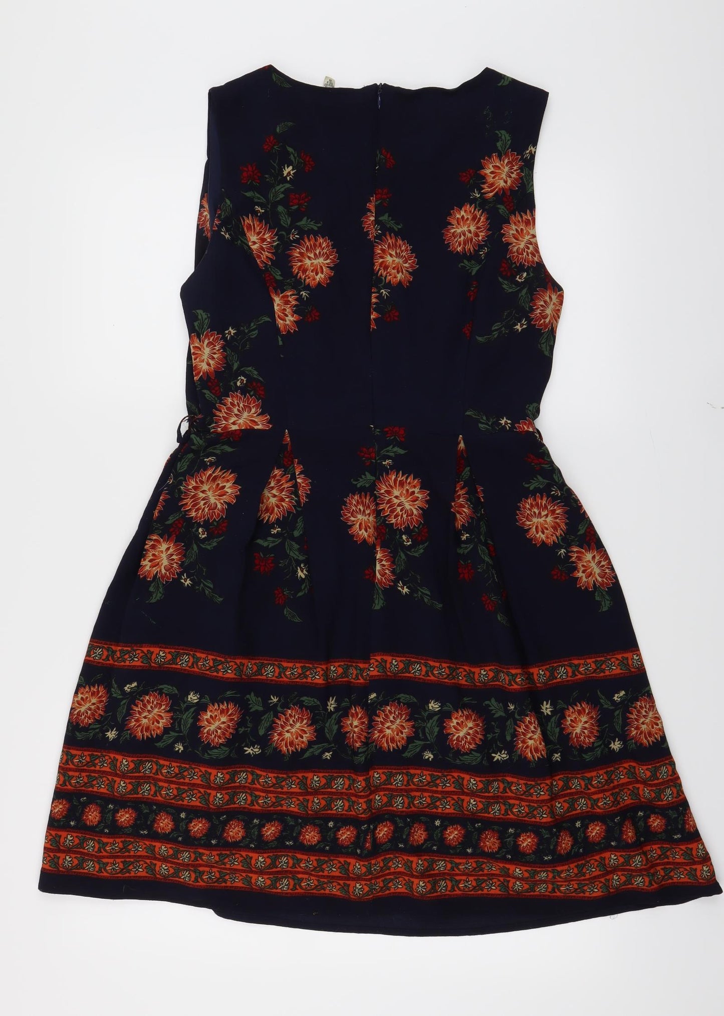 yuni Womens Blue Floral  Fit & Flare  Size 12