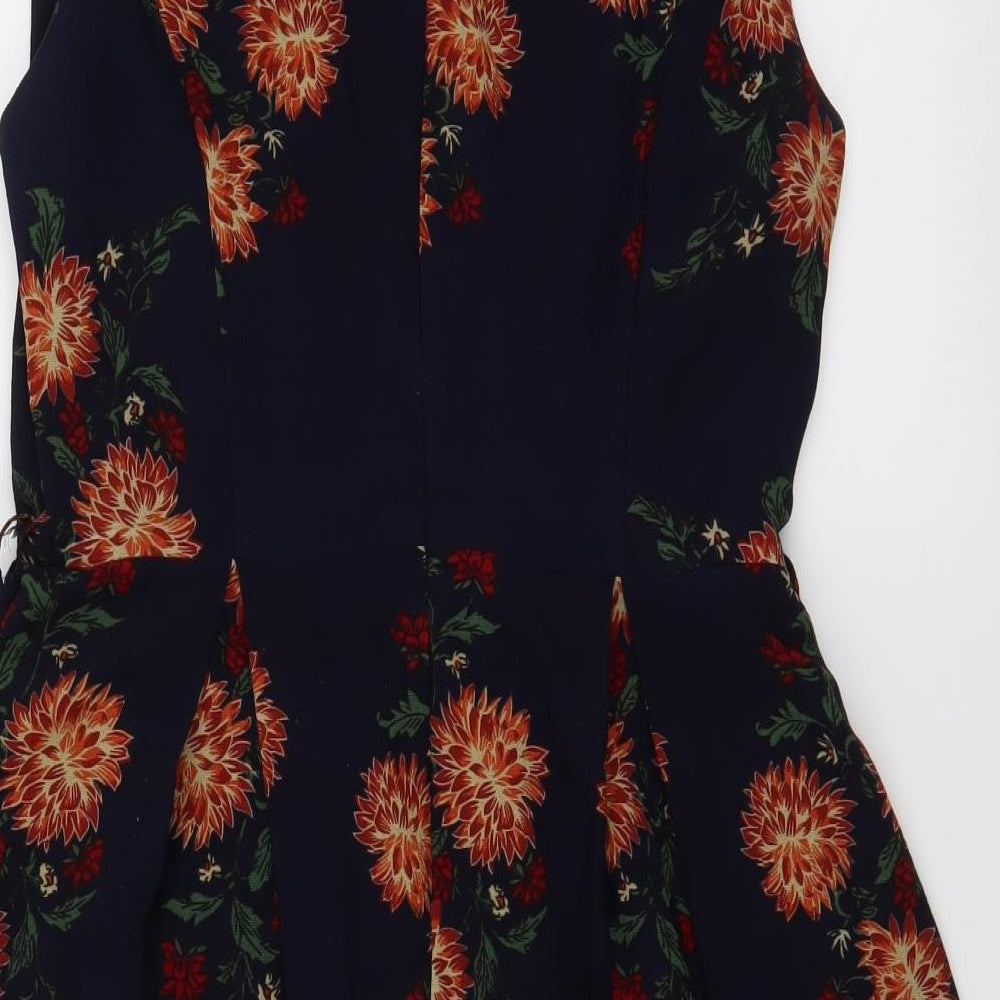 yuni Womens Blue Floral  Fit & Flare  Size 12