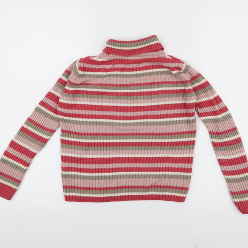 TU Girls Pink Striped  Pullover Jumper Size 8 Years