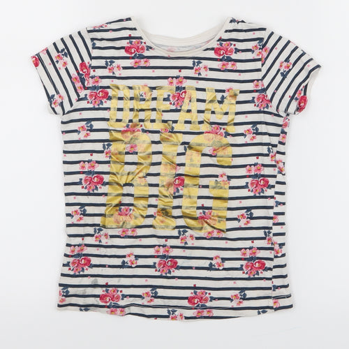 Primark Girls Blue Striped  Pullover T-Shirt Size 3-4 Years