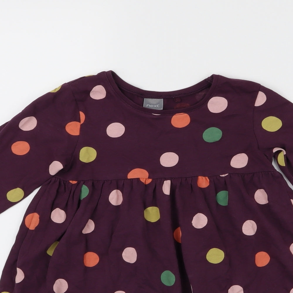 NEXT Girls Purple Spotted  Fit & Flare  Size 3-4 Years