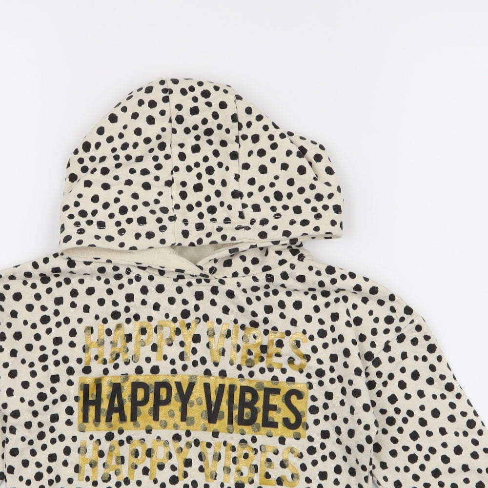 Primark Girls Beige Animal Print  Pullover Hoodie Size 3-4 Years