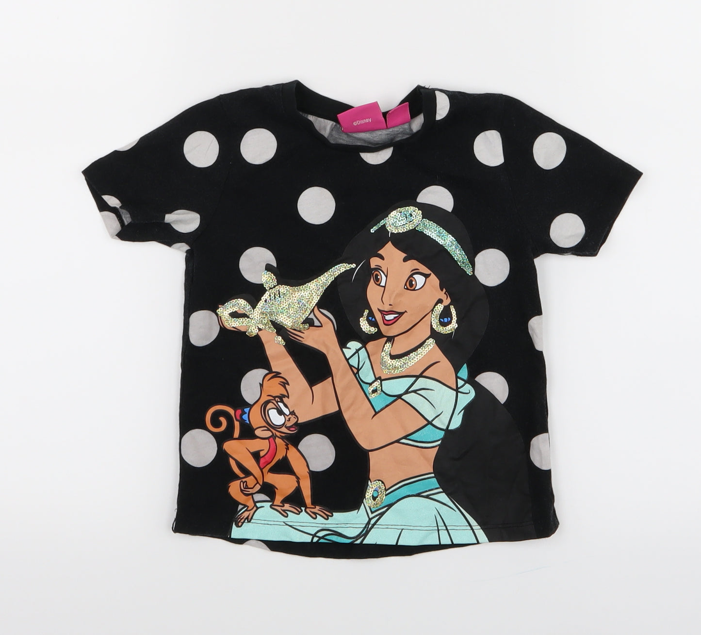 Disney Girls Black Spotted  Basic Casual Size 4-5 Years