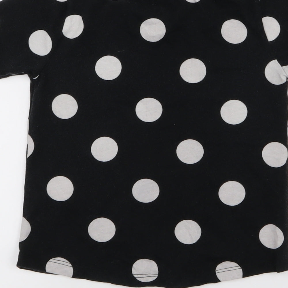 Disney Girls Black Spotted  Basic Casual Size 4-5 Years