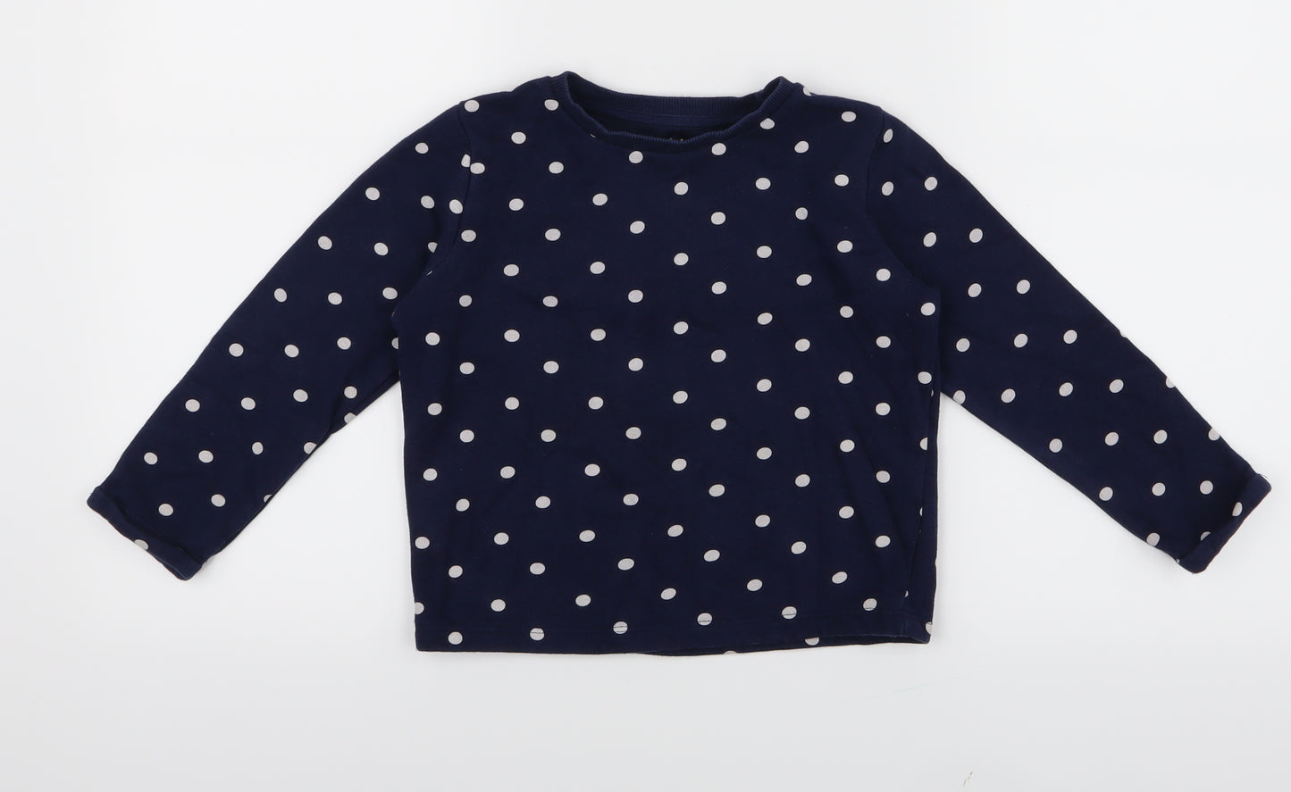 F&F Girls Blue Spotted  Pullover Jumper Size 4-5 Years
