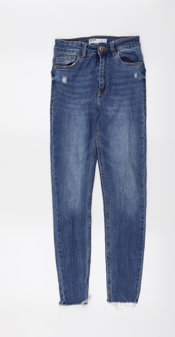 Bershka Womens Blue Skinny Jeans Size 4 L25 in
