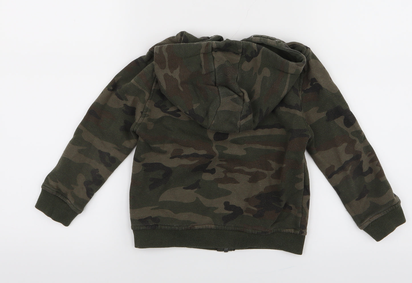 Primark Boys Green Camouflage  Pullover Hoodie Size 4-5 Years
