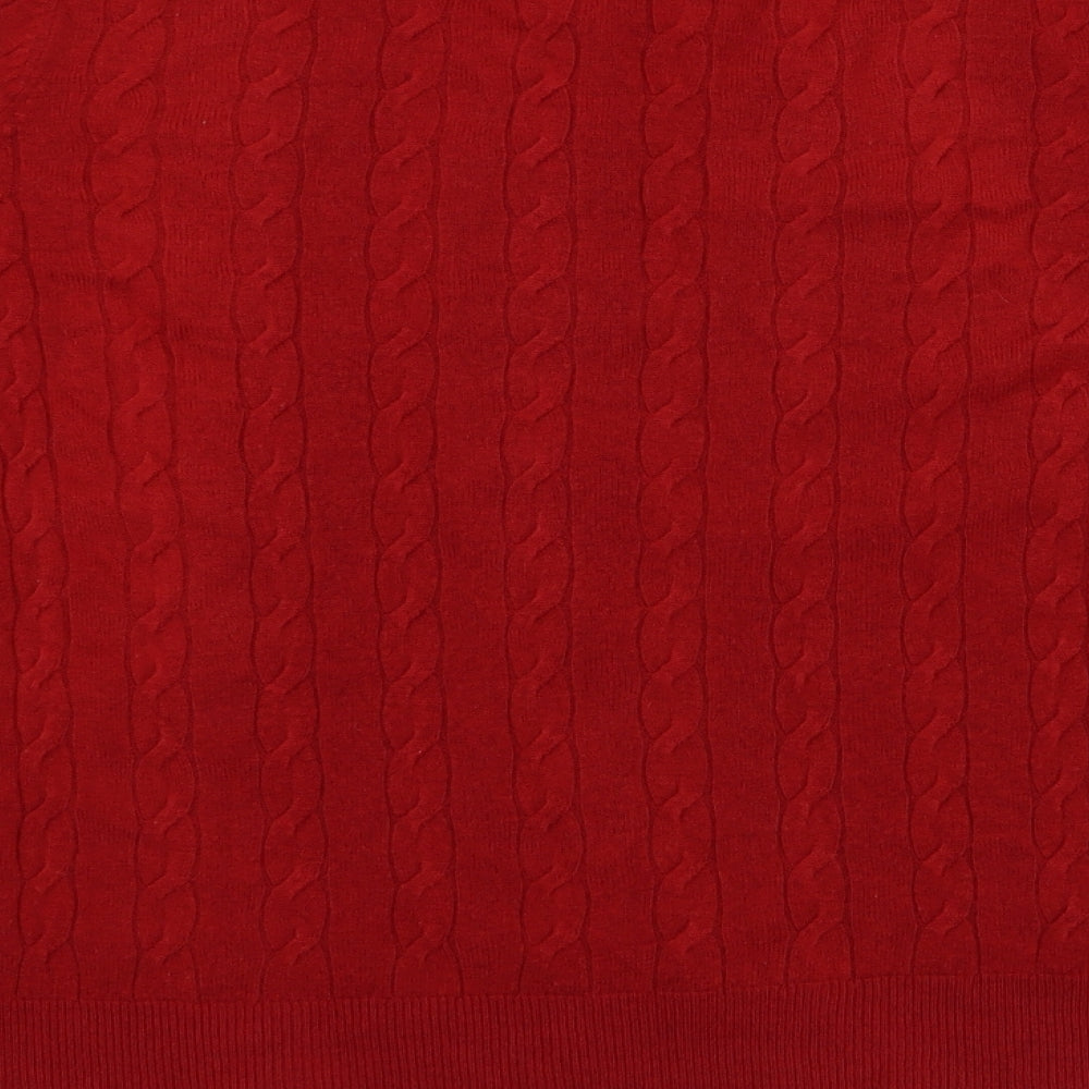 TU Womens Red  Knit Cardigan Jumper Size 14