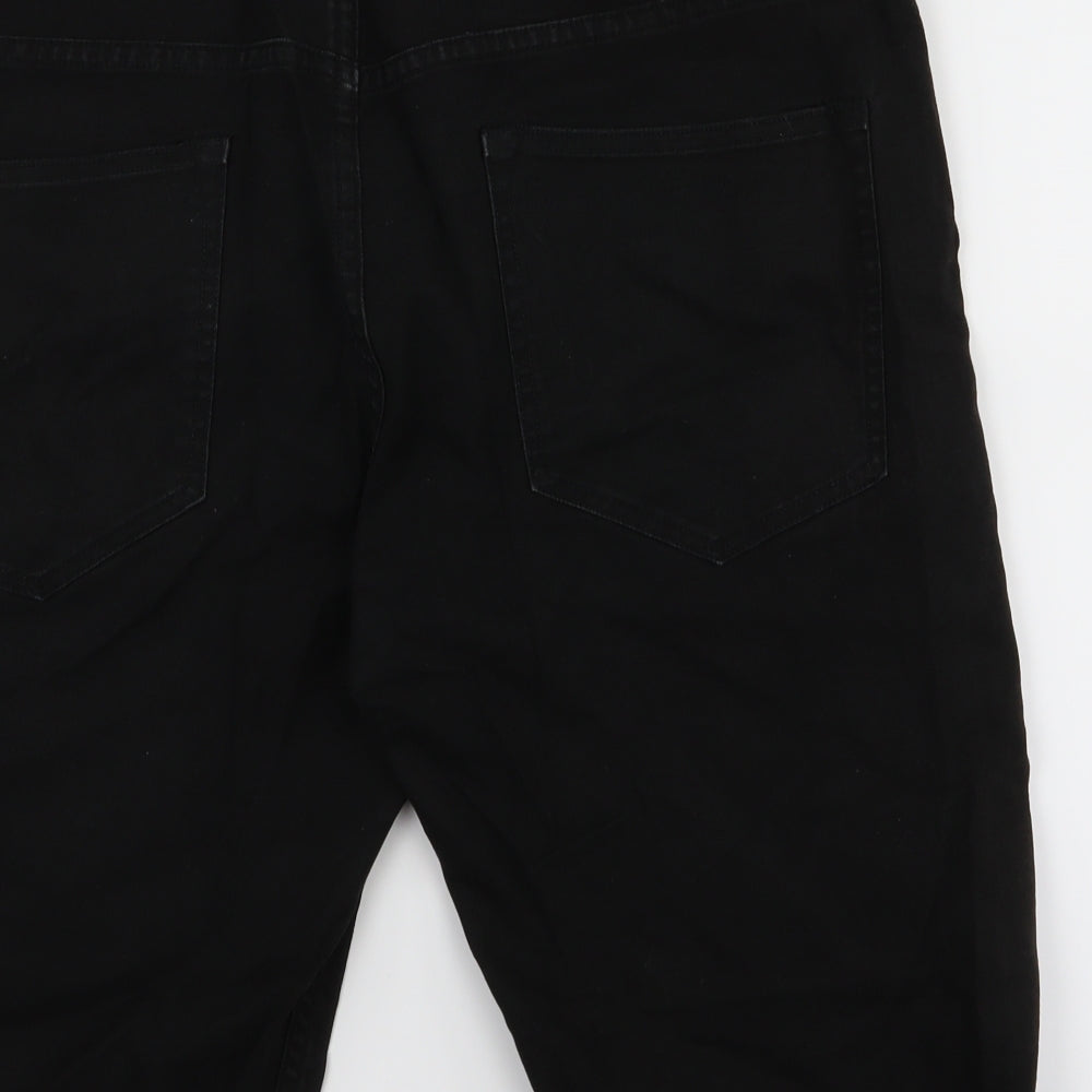 ALL SAINTS Mens Black  Denim Bermuda Shorts Size 34