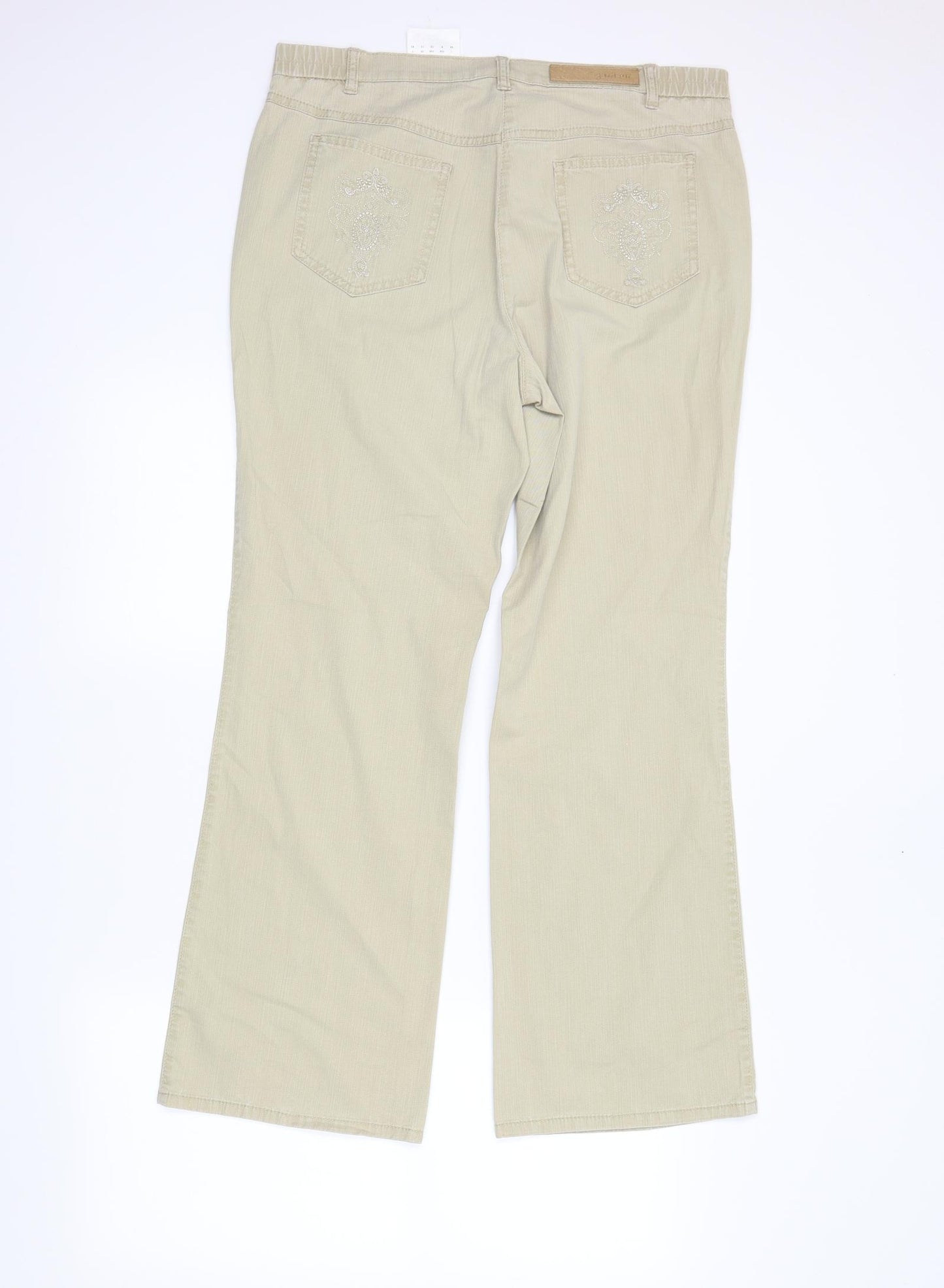 gardure Womens Beige   Bootcut Jeans Size 14 L29 in