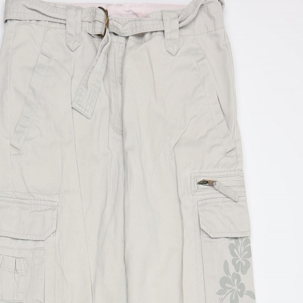 NEXT Womens Beige   Cargo Trousers Size 12 L23 in