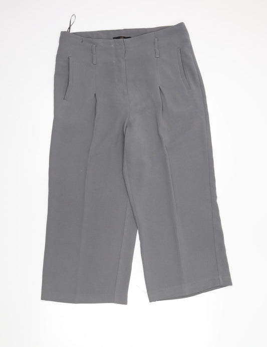 Front view of NEXT women’s grey trousers, size UK 12, 23-inch leg