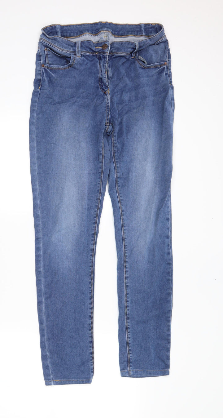 Preworn Womens Blue  Denim Skinny Jeans Size 12 L29 in