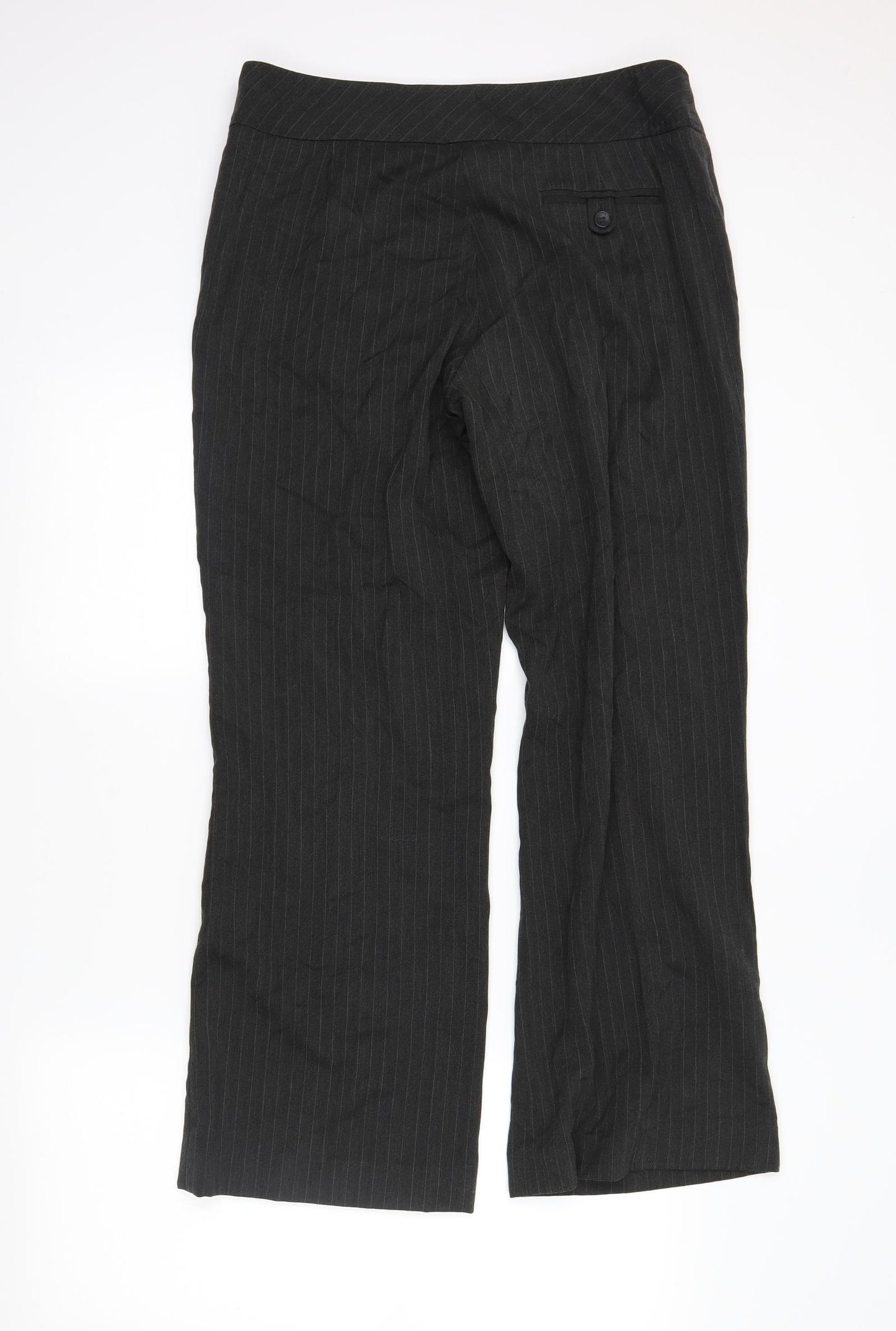 Debenhams Womens Grey Striped  Trousers  Size 12 L27 in