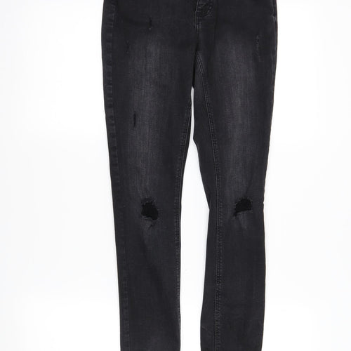 DenimCo Womens Black  Denim Skinny Jeans Size 6 L28 in
