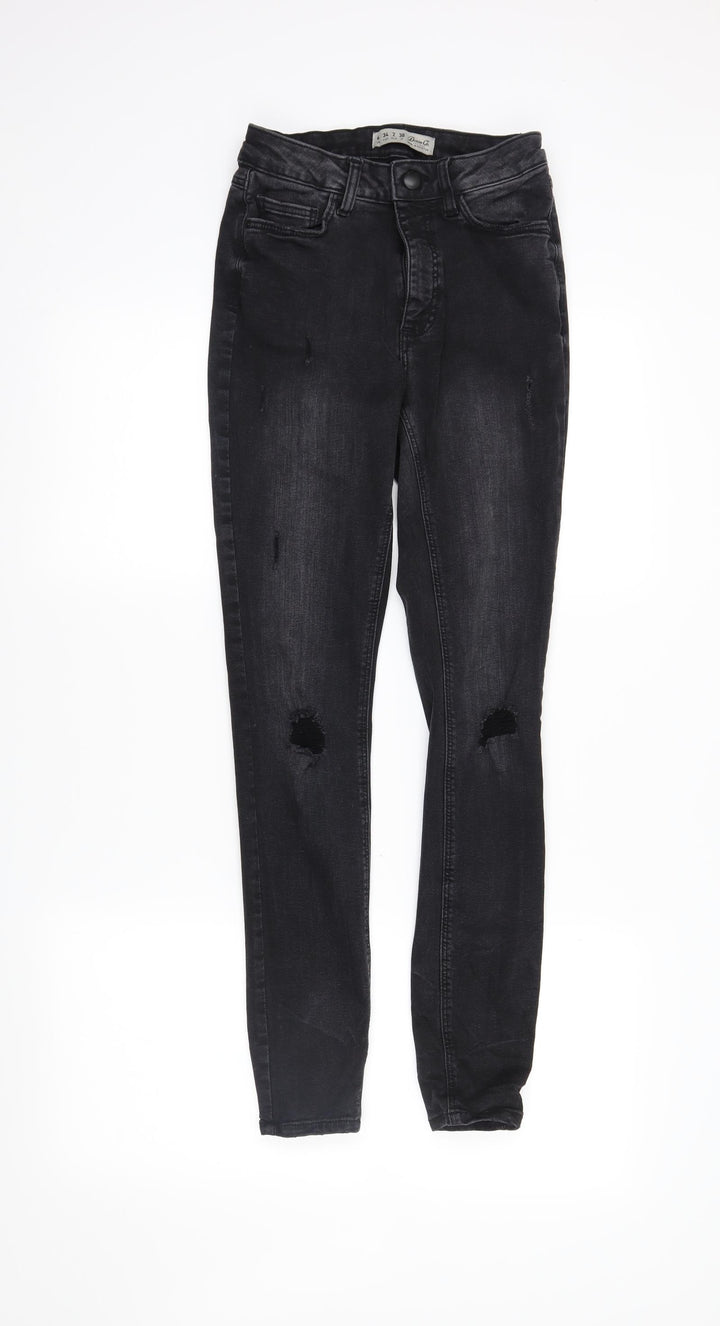 DenimCo Womens Black  Denim Skinny Jeans Size 6 L28 in