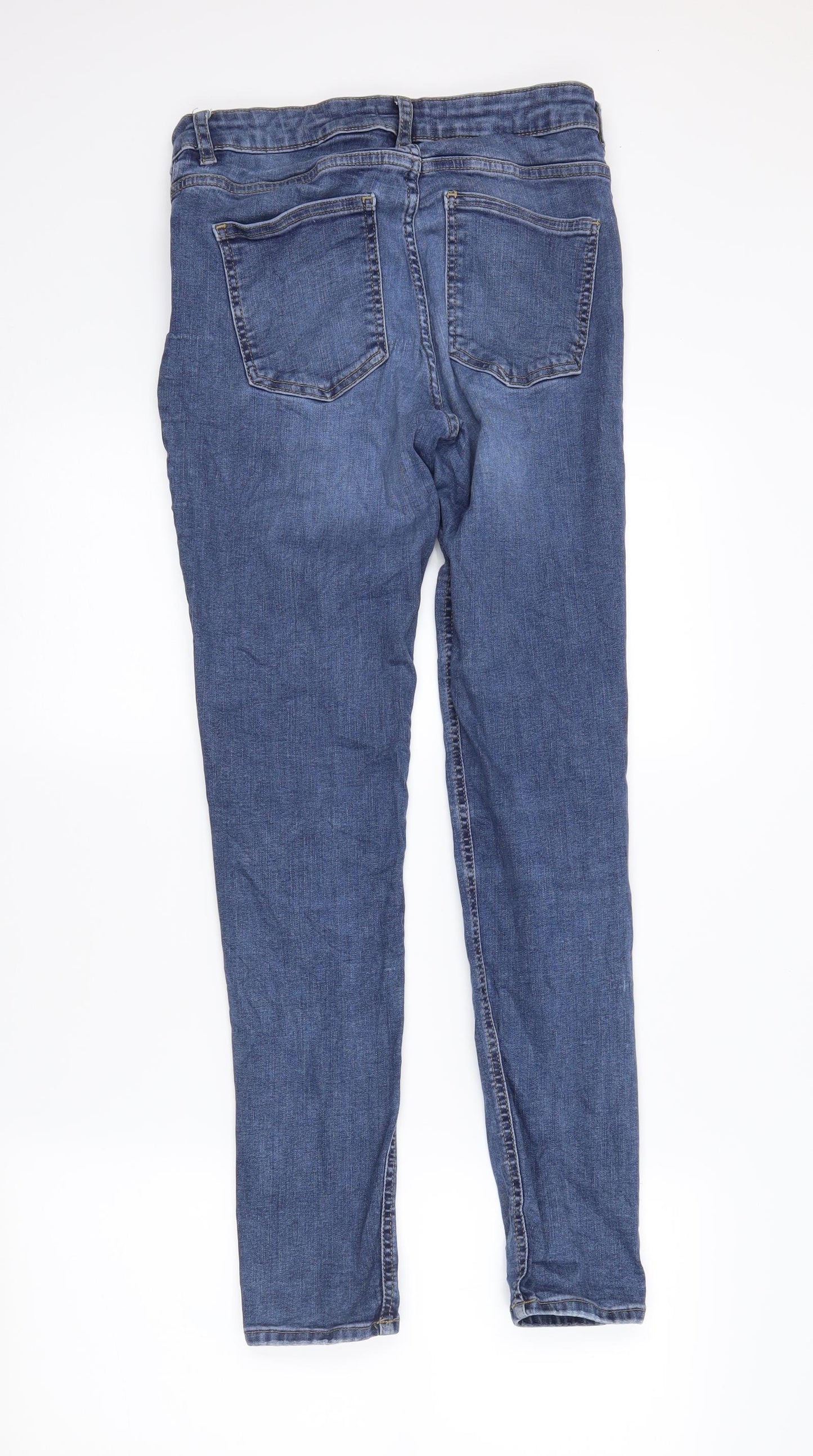 H&M Womens Blue  Denim Skinny Jeans Size 14 L28 in
