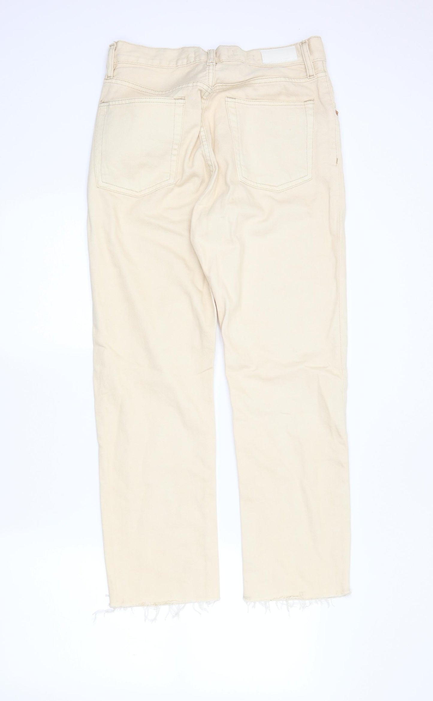 MNG Womens Ivory  Denim Boyfriend Jeans Size 30 in L27 in