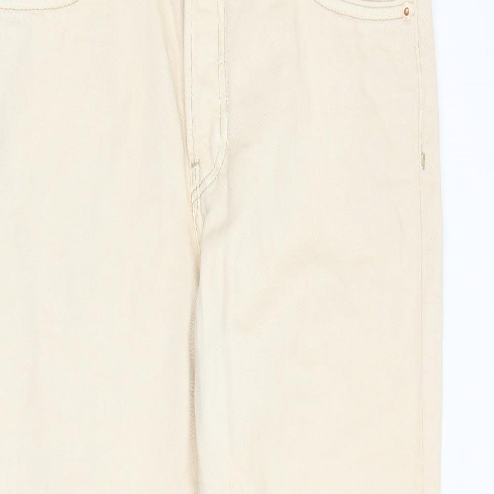 MNG Womens Ivory  Denim Boyfriend Jeans Size 30 in L27 in