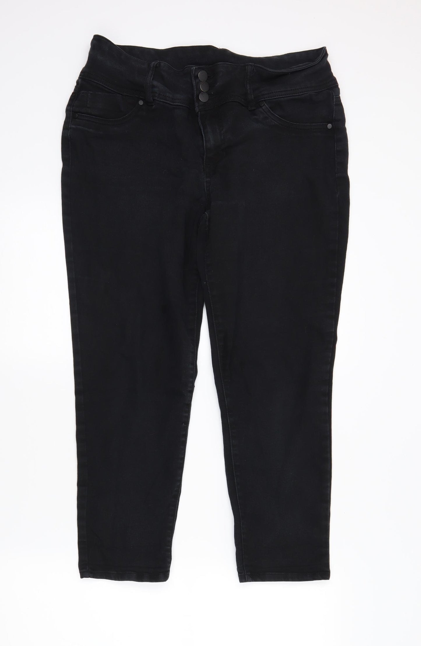 D. Jeans Womens Black  Denim Capri Jeans Size 10 L24 in