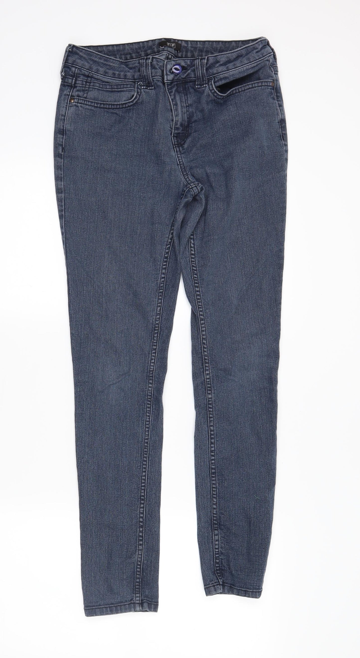 F&F Womens Blue  Denim Skinny Jeans Size 8 L28 in
