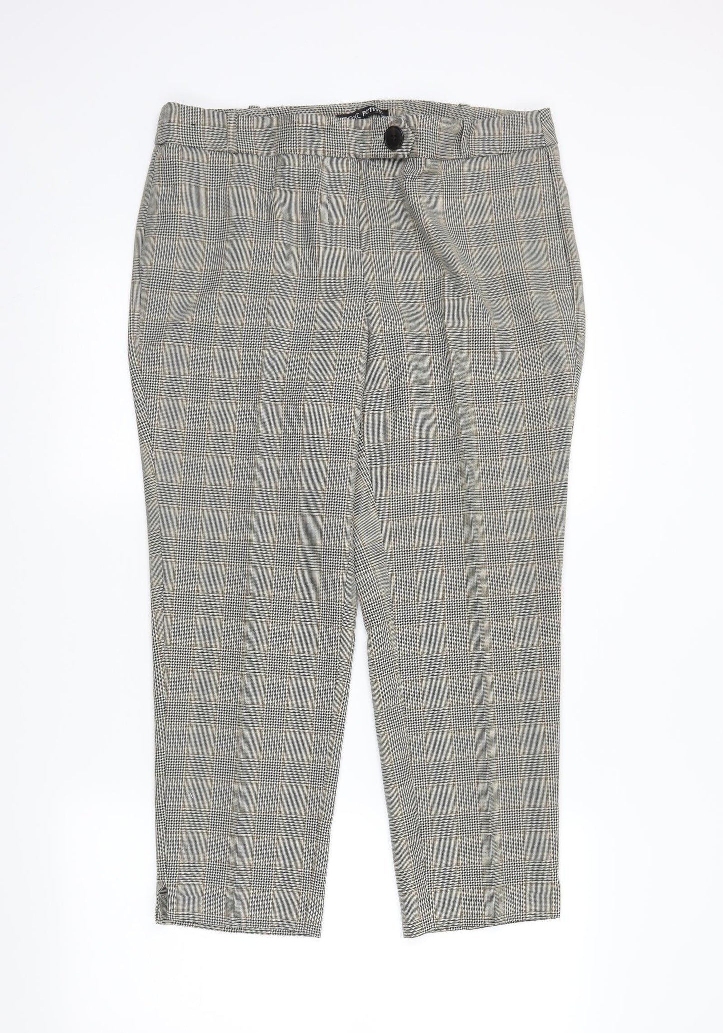 NEXT Womens Brown Plaid  Trousers  Size 14 L23 in