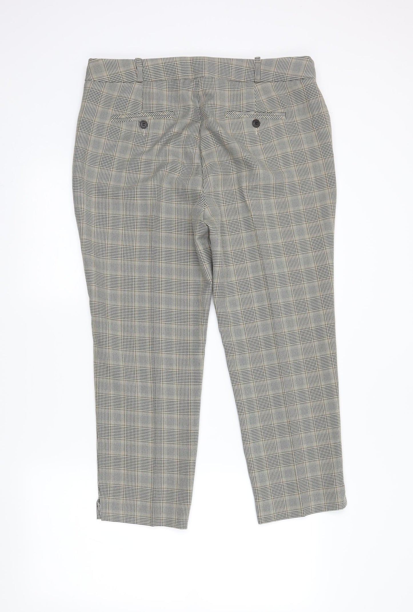 NEXT Womens Brown Plaid  Trousers  Size 14 L23 in