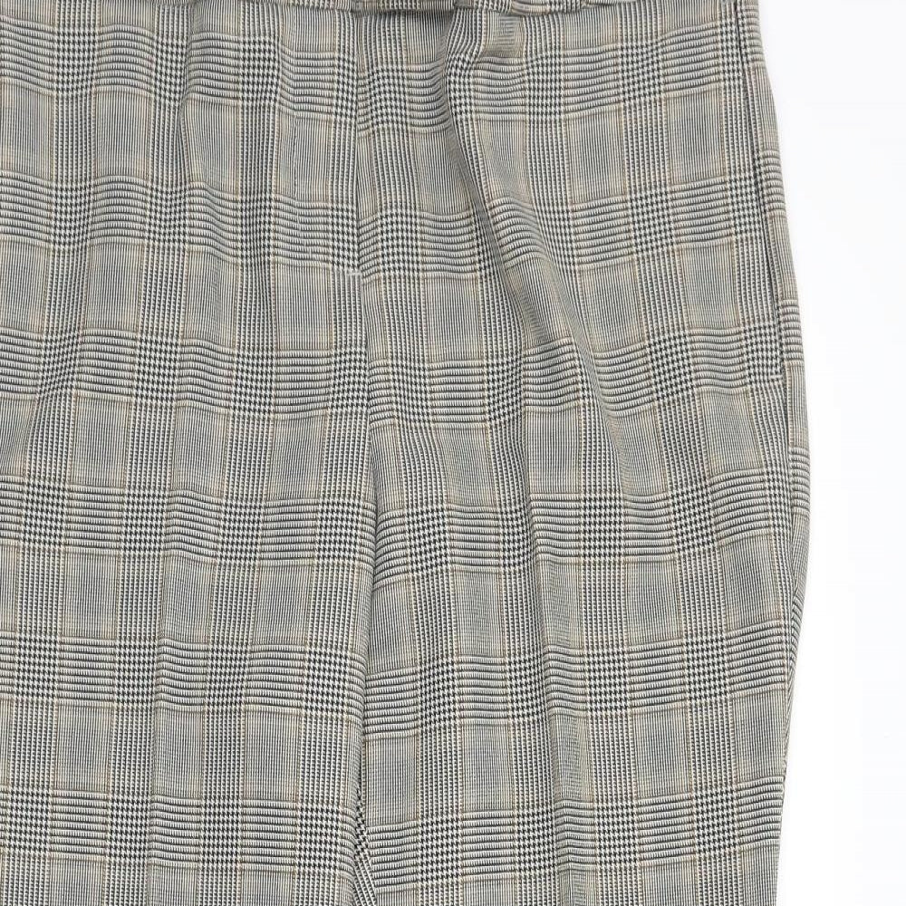NEXT Womens Brown Plaid  Trousers  Size 14 L23 in