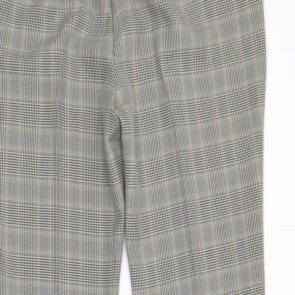 NEXT Womens Brown Plaid  Trousers  Size 14 L23 in