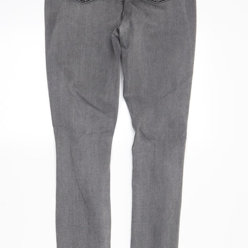 PRETTYLITTLETHING Womens Grey  Denim Skinny Jeans Size 8 L28 in