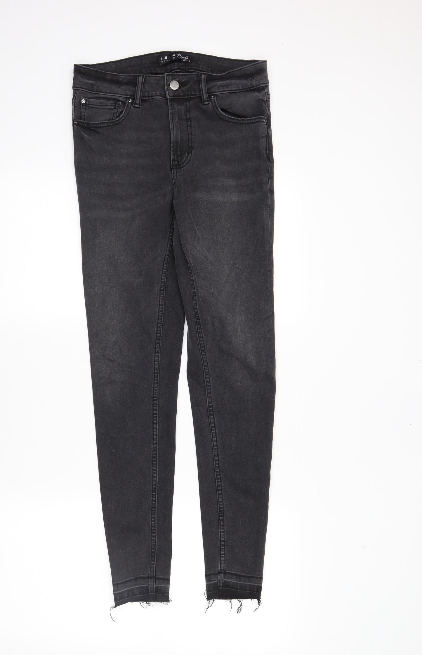 DenimCo Womens Black  Denim Skinny Jeans Size 8 L28 in