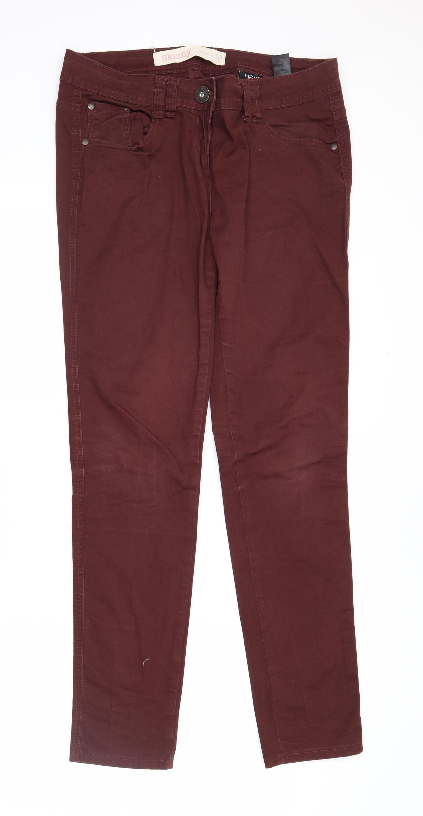 NEXT Womens Red  Denim Skinny Jeans Size 12 L30 in