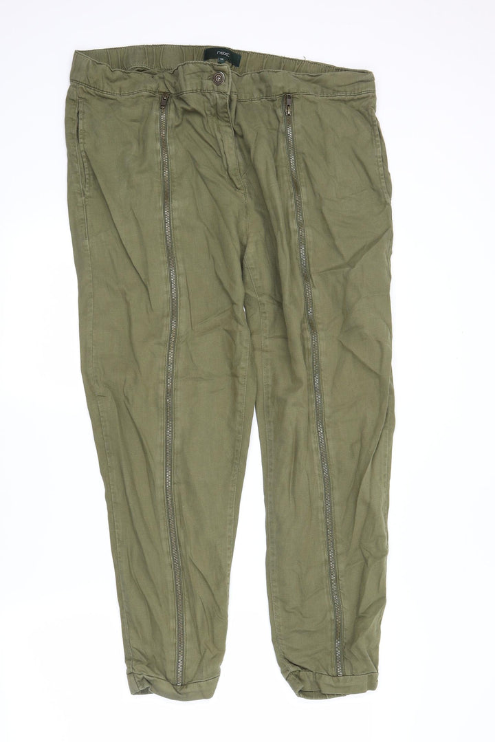 NEXT Womens Green Chino Trousers Size 18 L27 in