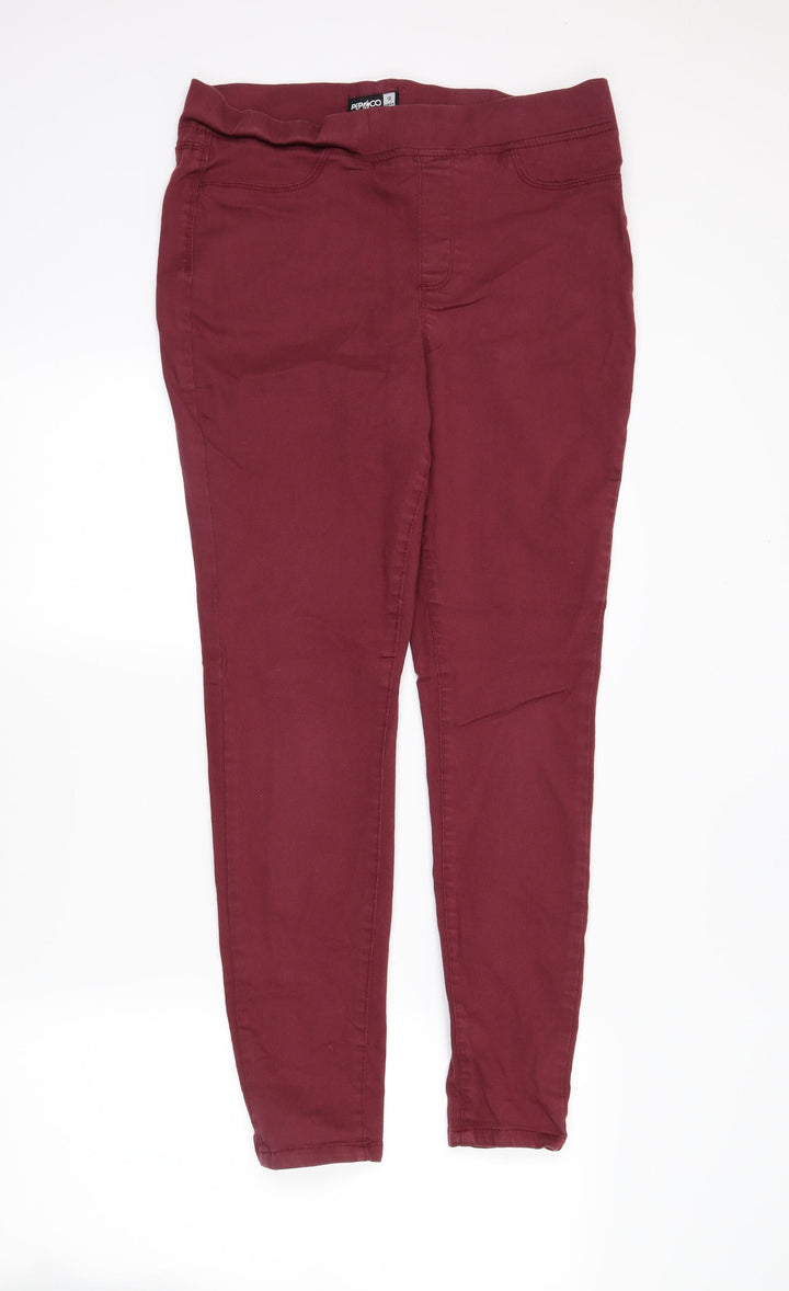PEP&Co Womens Red Denim Skinny Jeans Size 12 L27 in