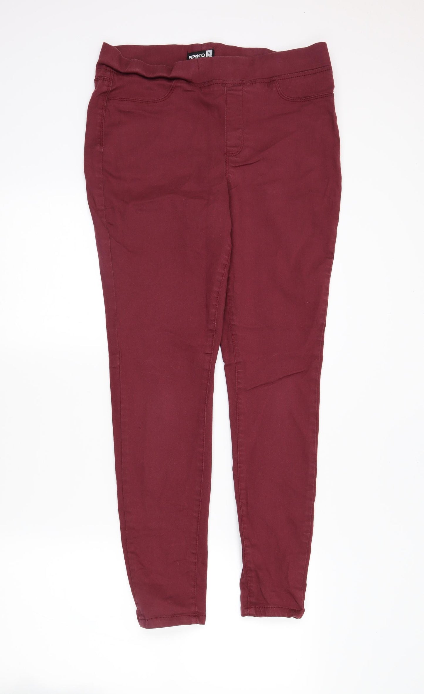 PEP&Co Womens Red  Denim Skinny Jeans Size 12 L27 in