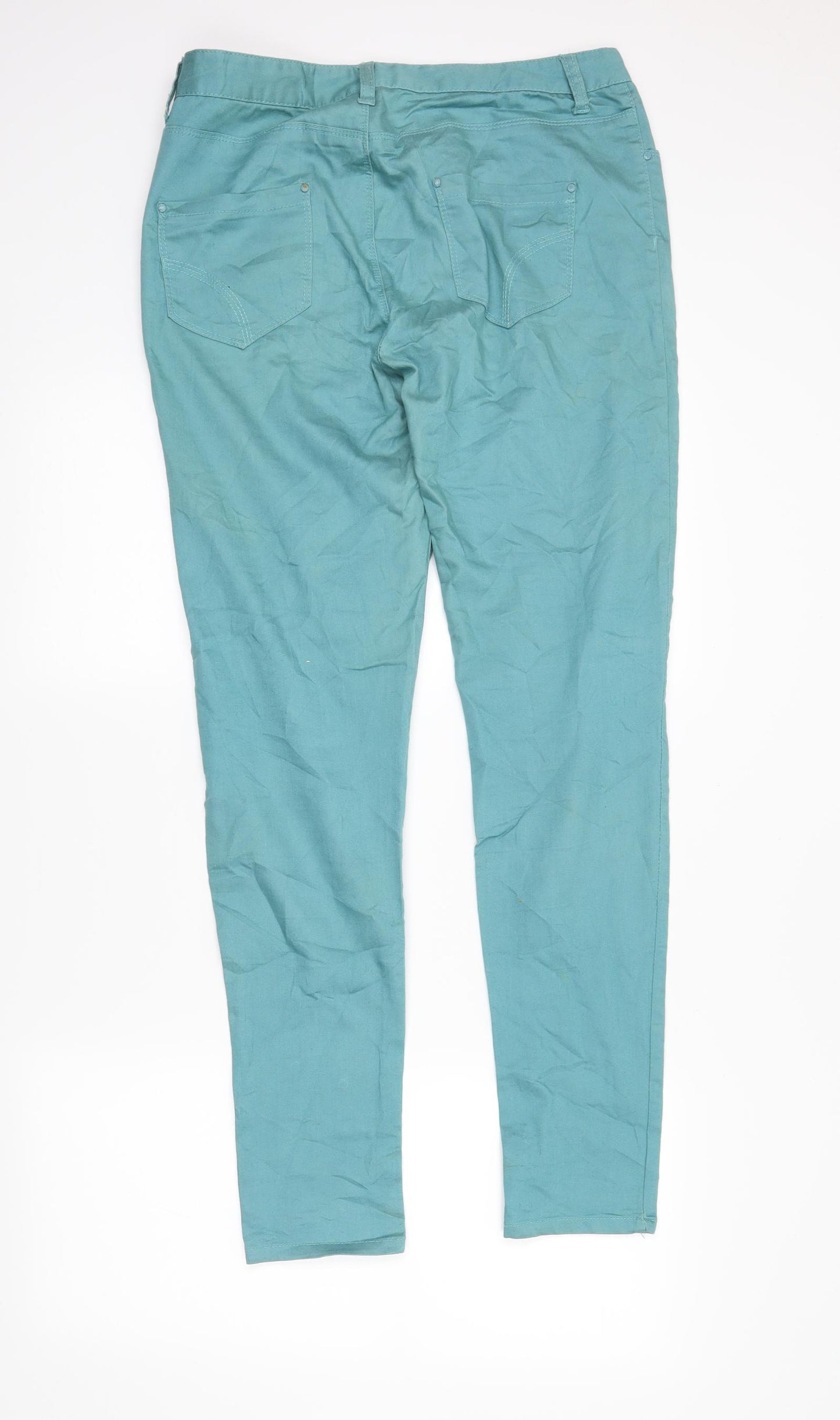DenimCo Womens Green  Denim Skinny Jeans Size 12 L30 in