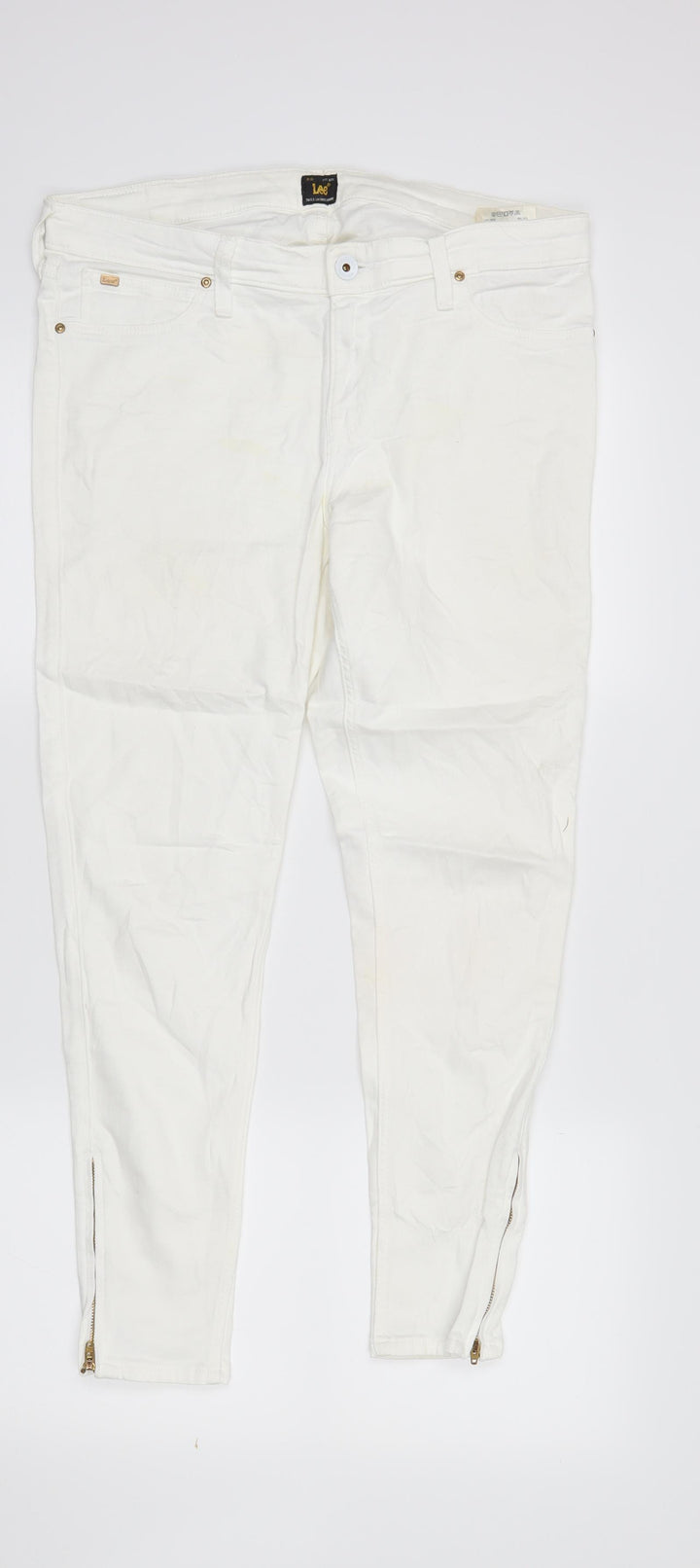 Lee Womens White Denim Skinny Jeans Size 30 in L31 in