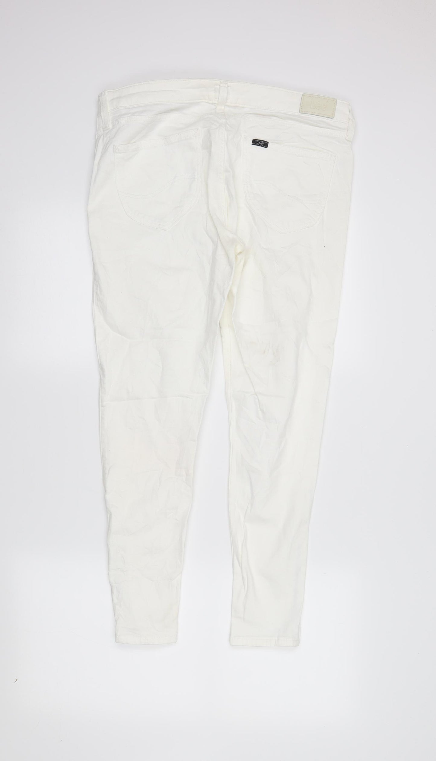 Lee Womens White  Denim Skinny Jeans Size 30 in L31 in