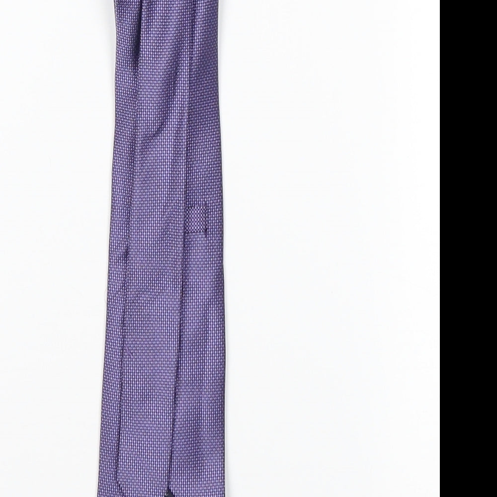 Preworn Mens Purple Geometric  Pointed Tie One Size